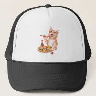 Gorra De Camionero Gato de sushi