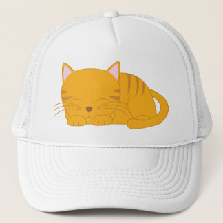 Gorra De Camionero Gato de Tabby anaranjado el dormir