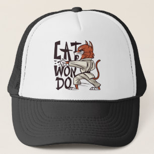 Gorra De Camionero Gato de Taekwondo 