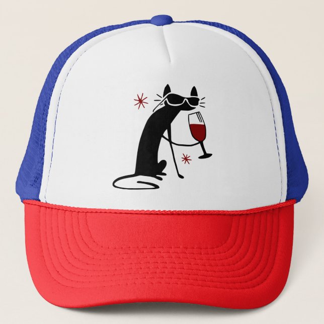 Gorra De Camionero Gato de vino (Anverso)