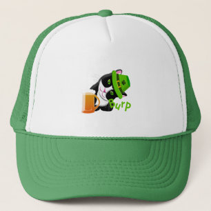 Gorra De Camionero Gato del Día de San Patricio