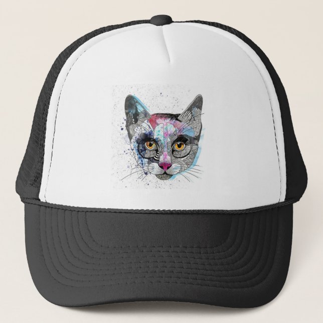 Gorra De Camionero Gato del espacio (Anverso)
