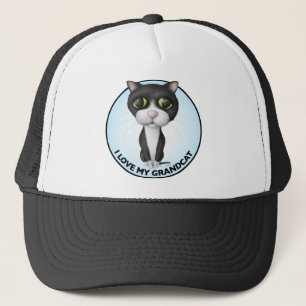 Gorra De Camionero Gato del smoking - amor de I mi Grandcat