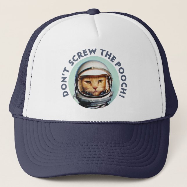 Gorra De Camionero Gato divertido del espacio (Anverso)
