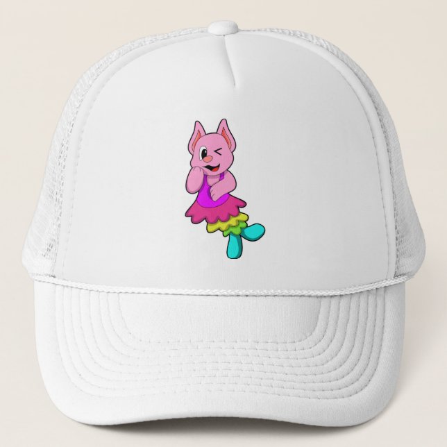 Gorra De Camionero Gato en baile con falda (Anverso)