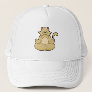 Gorra De Camionero Gato en ejercicio de Estiramiento de Yoga en piern