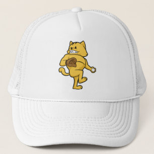 Gorra De Camionero Gato en el béisbol con guante Catch