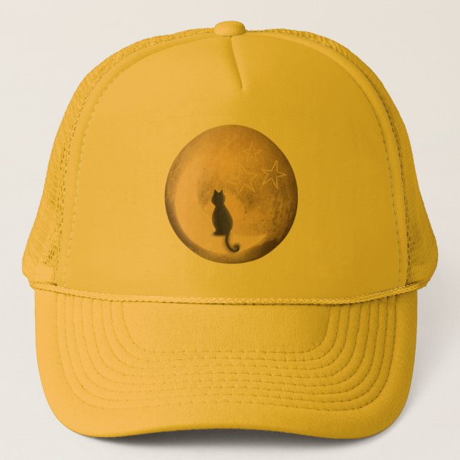 Gorra De Camionero gato en la luna (Anverso)