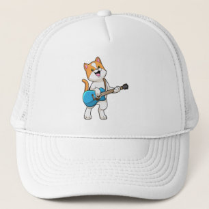 Gorra De Camionero Gato en música con guitarra