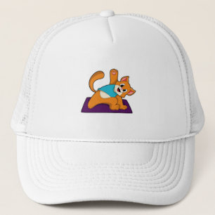 Gorra De Camionero Gato en yoga con yoga