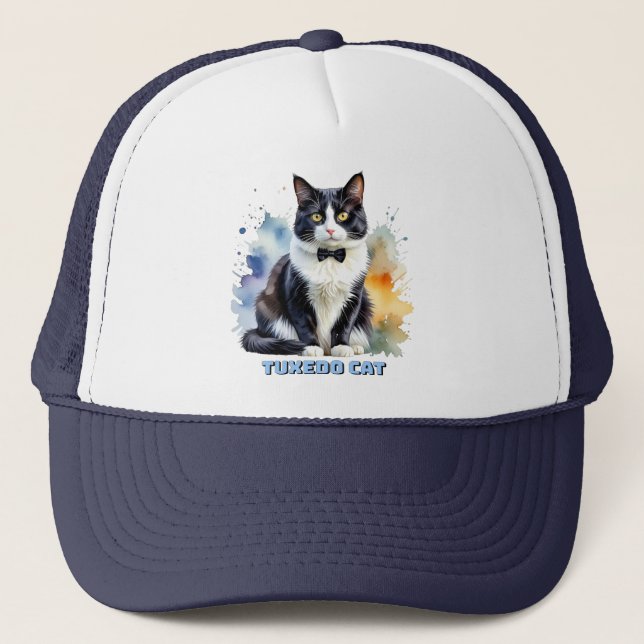 Gorra De Camionero Gato Esmoquin Elegante (Anverso)