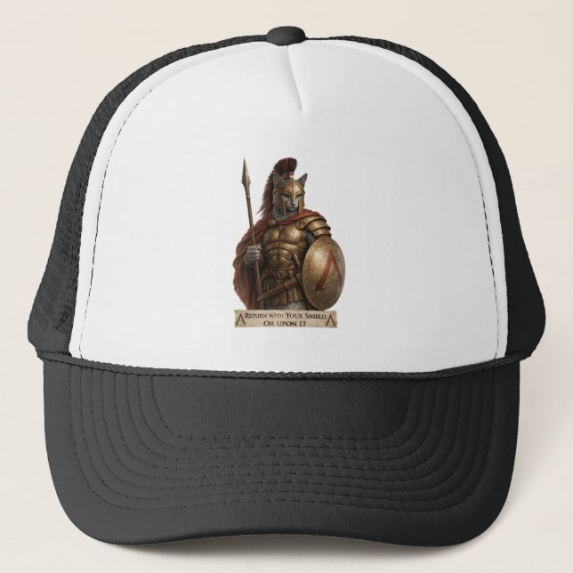 Gorra De Camionero Gato Espartano Azul Ruso (Anverso)