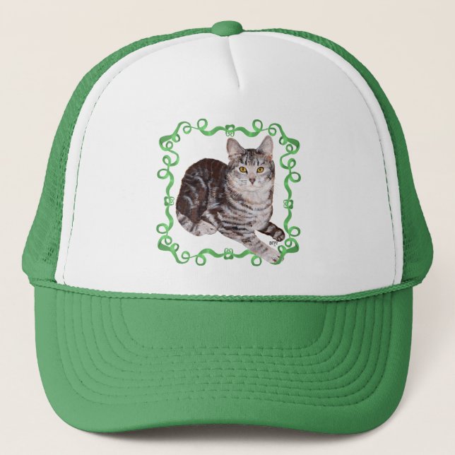 Gorra De Camionero Gato estadounidense de Shorthair Tabby (Anverso)