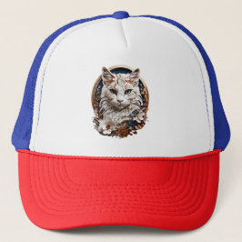 Gorra De Camionero gato, gatito con flor