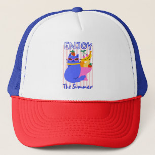Gorra De Camionero Gato Genial Disfrutando el Verano