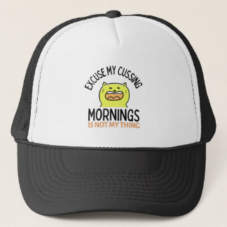 Gorra De Camionero Gato gracioso amarillo sarcástico | Zazzle