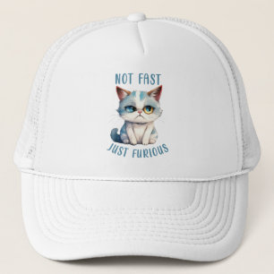 Gorra De Camionero Gato Gruñón - No Rápido, Solo Furioso