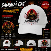 Gato guerrero de fantasía japonesa | Gato samurái