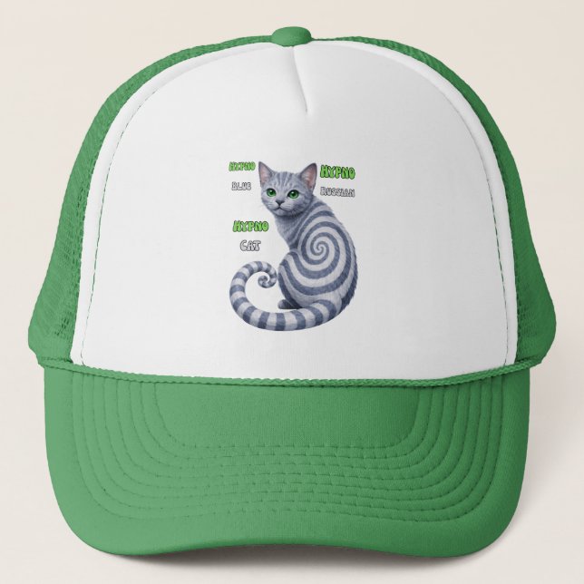 Gorra De Camionero Gato Hipno Azul Ruso (Anverso)