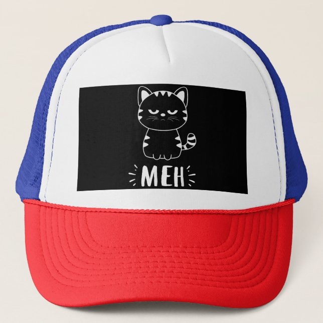 Gorra De Camionero Gato Meowy Amantes A Las Mujeres Chicas Meh Cat -  (Anverso)
