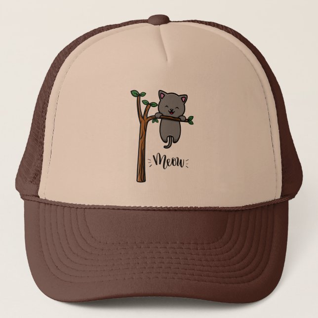 GORRA DE CAMIONERO GATO MIAU EN EL ÁRBOL (Anverso)