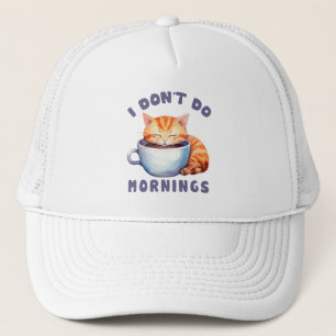 Gorra De Camionero Gato Naranja lindo - No hago mañanas