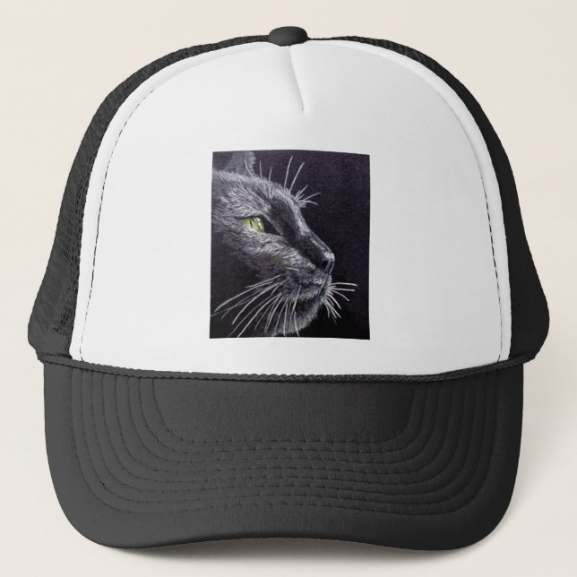 Gorra De Camionero Gato negro (Anverso)