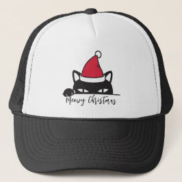 Gorra De Camionero Gato negro de Navidades divertidos