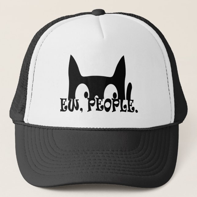 Gorra De Camionero Gato negro divertido para los ojos (Anverso)