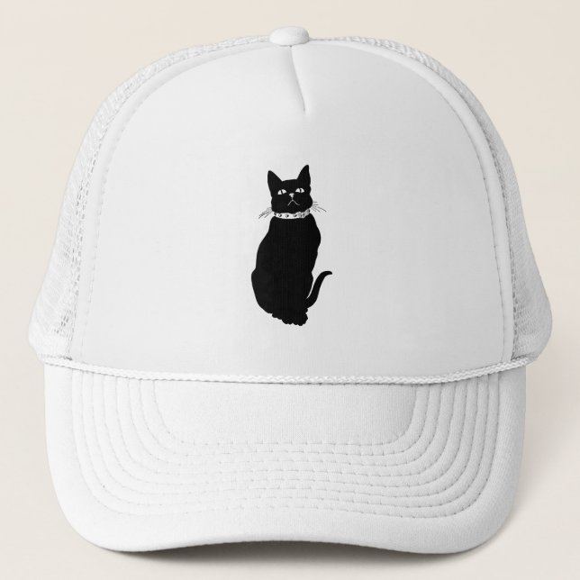 Gorra De Camionero Gato negro vintage (Anverso)