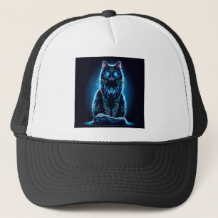 Gorra De Camionero Gato neón fondo vívido-97948