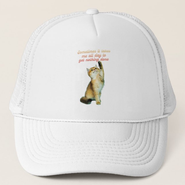 Gorra De Camionero Gato perezoso amante gracioso gato (Anverso)