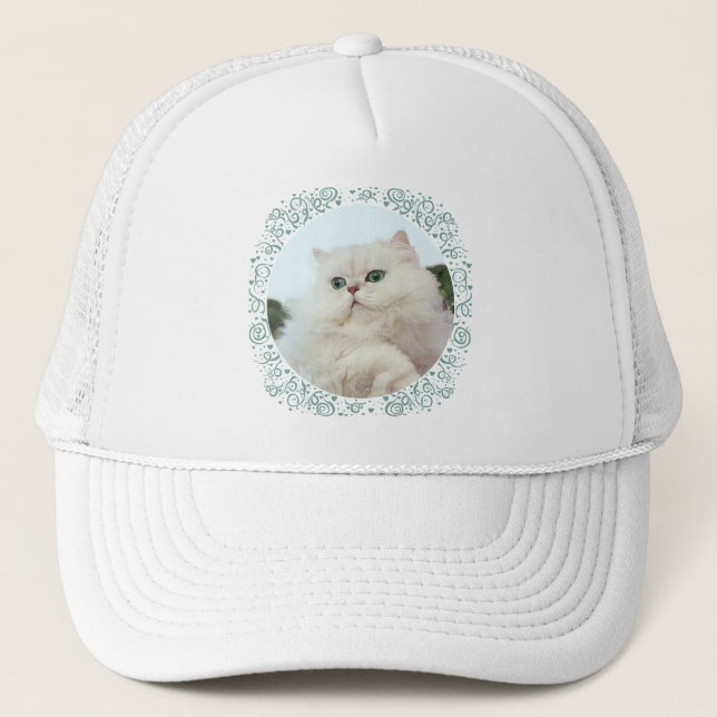 Gorra De Camionero Gato persa con ojos de jade (Anverso)