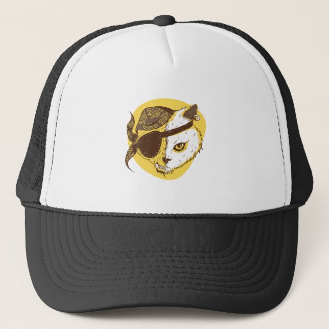 Gorra De Camionero Gato pirata (Anverso)