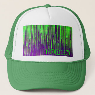 Gorra De Camionero Gato púrpura y verde del goteo