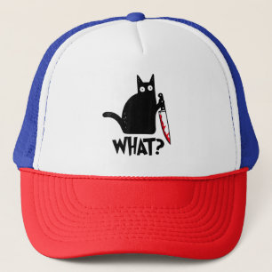 Gorra De Camionero Gato Qué divertida camiseta de gato negro asesino