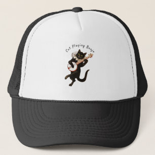 Gorra De Camionero Gato que toca el banjo Thunder_Cove