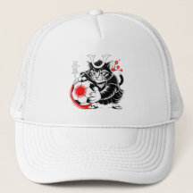 Gato Samurái Elegante Fútbol Japonés Para Fans De 