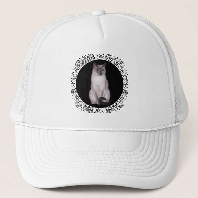 Gorra De Camionero Gato siamés (Anverso)
