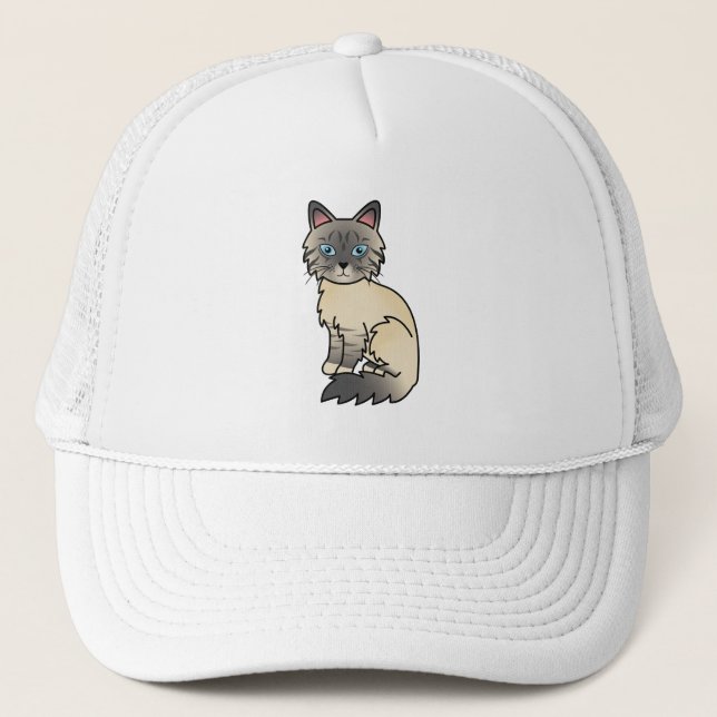 Gorra De Camionero Gato Silver Tabby Birman / Ragdoll (Anverso)