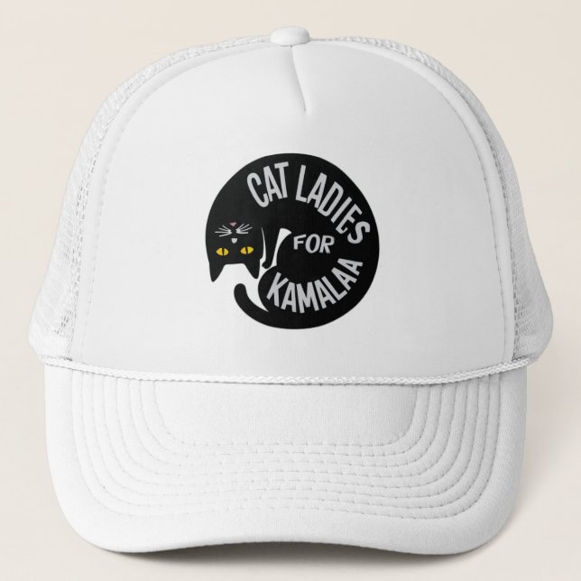 Gorra De Camionero Gato sin hijos para las damas de Kamala harris | 2 (Anverso)