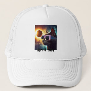 Gorra De Camionero Gato Usando Gafas Solares Eclipse Colorful Pop Cul