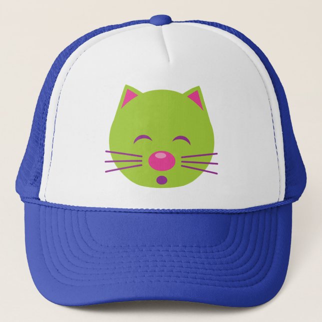 Gorra De Camionero Gato verde dormido (Anverso)