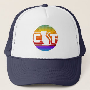 GORRA DE CAMIONERO GATO VINTAGE ATARDECER