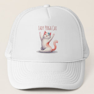 Gorra De Camionero Gato Yoga Pose - Gato Lady Yoga