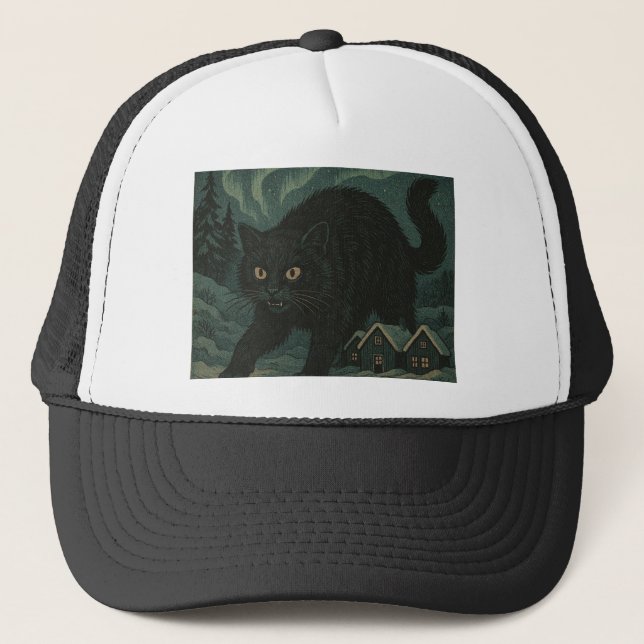 Gorra De Camionero Gato Yule de Navidad islandés (Anverso)