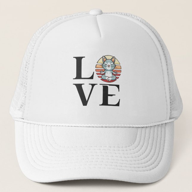 Gorra De Camionero Gatos de amor y meditación (Anverso)