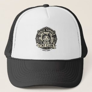 Gorra De Camionero Gatos de Verano en la Playa Gráfico Divertido - Ve