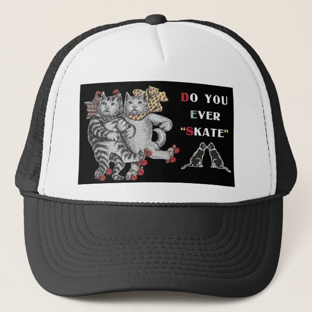 Gorra De Camionero Gatos del Rollerskating (Anverso)