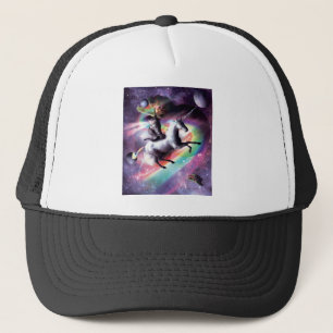 Gorra De Camionero Gatos espaciales montando unicornio - Láser, taco